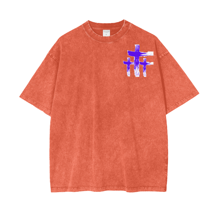 INNYASIIIH: Varied Color Oversized Acid Wash T