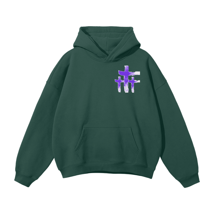 INNYASIIIH: Unisex Oversized Solid Color Fleece Hoodie