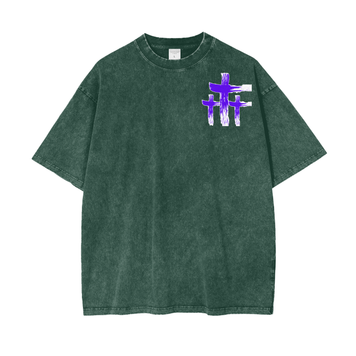 INNYASIIIH: Varied Color Oversized Acid Wash T