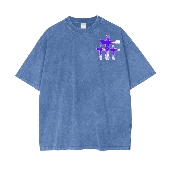 INNYASIIIH: Varied Color Oversized Acid Wash T