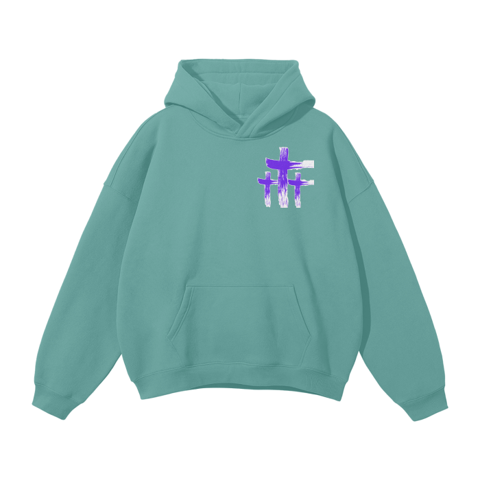 INNYASIIIH: Unisex Oversized Solid Color Fleece Hoodie