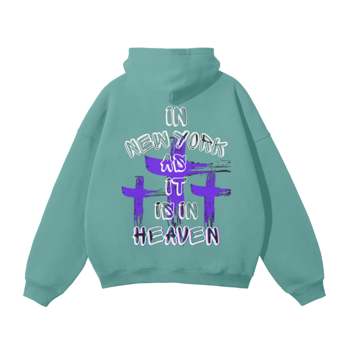 INNYASIIIH: Unisex Oversized Solid Color Fleece Hoodie
