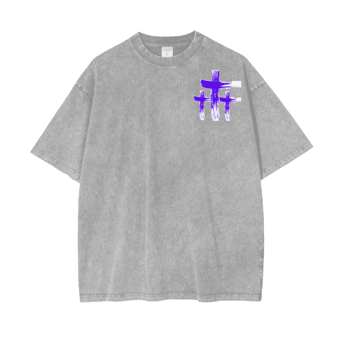 INNYASIIIH: Varied Color Oversized Acid Wash T